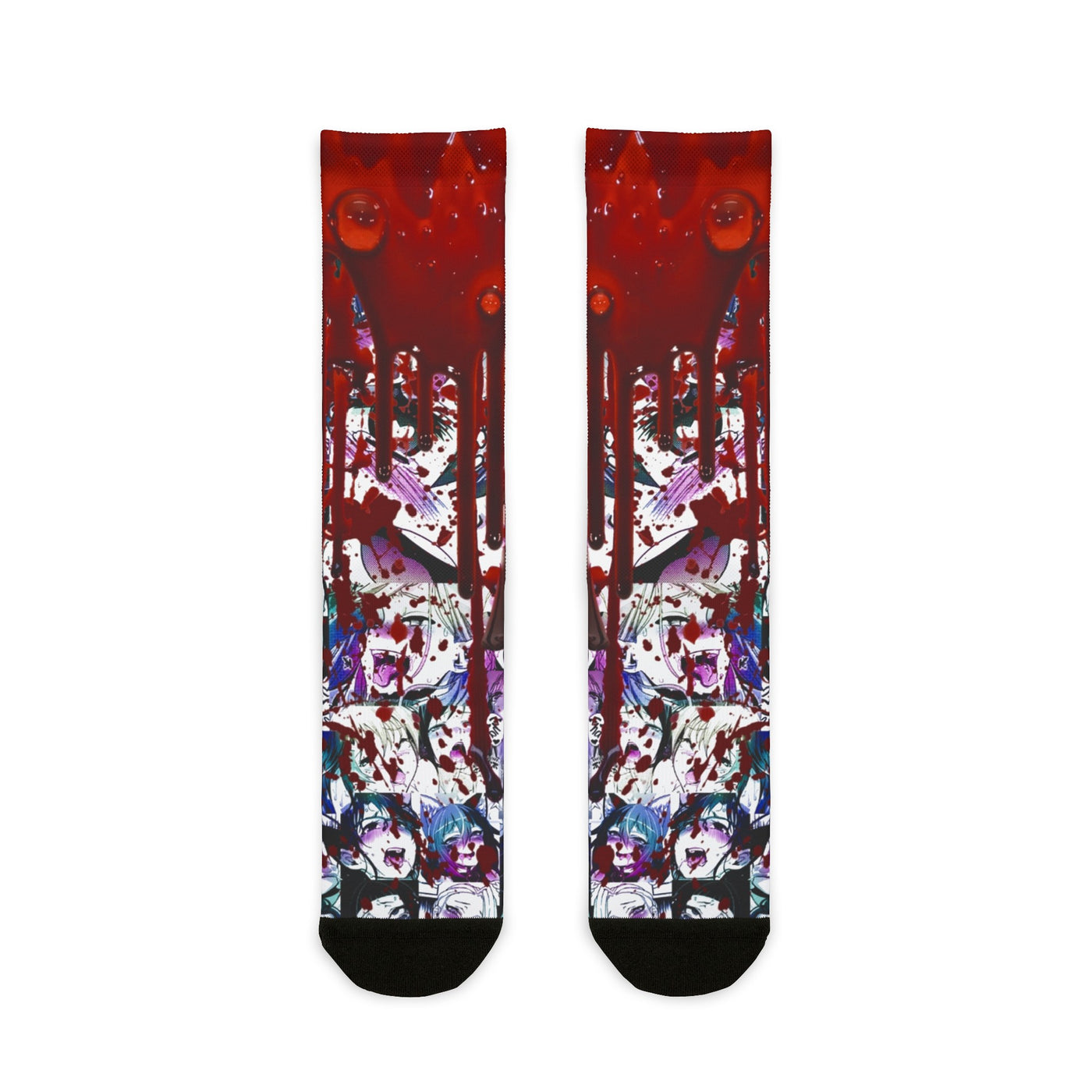 Anime collage dripping blood socks