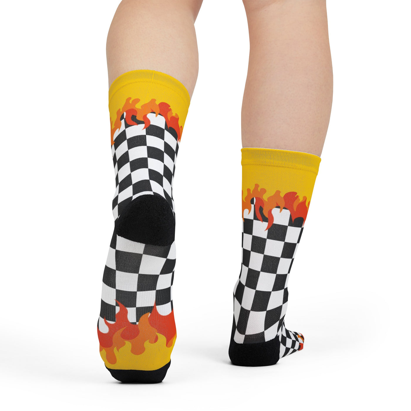 Checkerboard flamme unisex socks