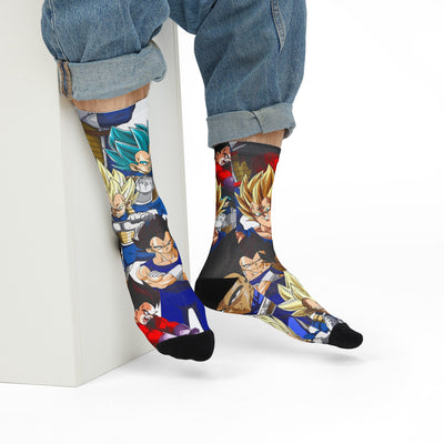 Vegeta dragon ball collage socks